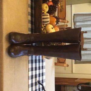 Knee high faux leather boots